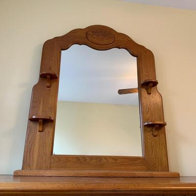 LOT 246 Z: 8 Drawer Vanity Dresser w/ Mirror & Wheat Accents