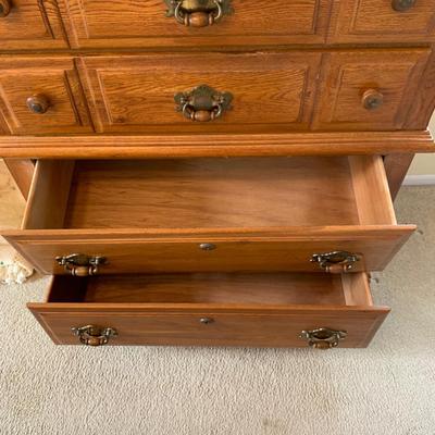 LOT 247 Z: 5 Drawer Chest Of Drawers w/ Wheat Accent