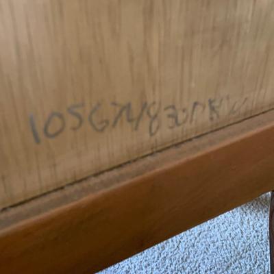 LOT 248 Z: 2 Drawer Raw Wood Side Table w/ Glass Lamp