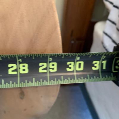 LOT 248 Z: 2 Drawer Raw Wood Side Table w/ Glass Lamp