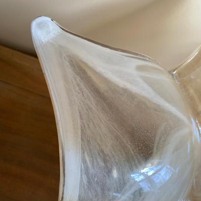 LOT 258 X: Gorgeous Iridescent Murano Glass Flower Bowl Centrepiece