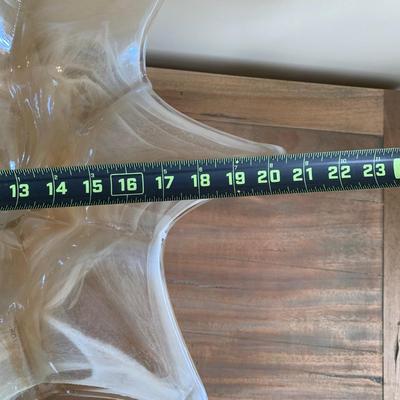 LOT 258 X: Gorgeous Iridescent Murano Glass Flower Bowl Centrepiece