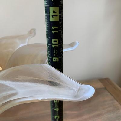 LOT 258 X: Gorgeous Iridescent Murano Glass Flower Bowl Centrepiece