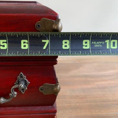 LOT 259 Y: Red Floral Jewlery / Trinket Boxes