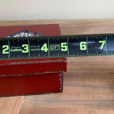 LOT 259 Y: Red Floral Jewlery / Trinket Boxes