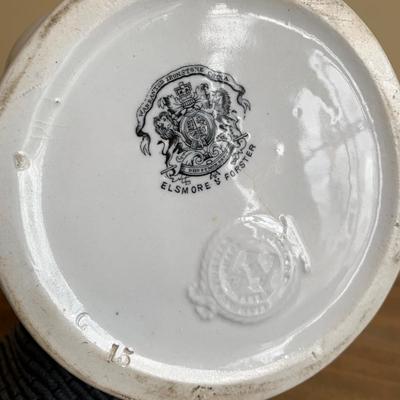 LOT 264 Y: Royal Burgess & Goddard Wash Bowl & Pitcher w/ Elsmore & Forster Pitcher