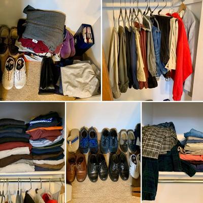 LOT 268 X: Closet Clear Out! Men's Clothing, Shoes, Robes, & More!