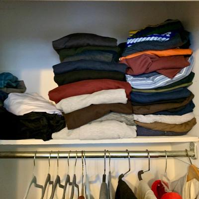 LOT 268 X: Closet Clear Out! Men's Clothing, Shoes, Robes, & More!