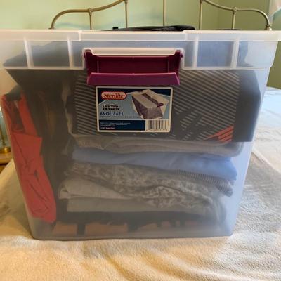 LOT 317 X: Tote of Clothing; Timberland, Champion, Adidas, & More