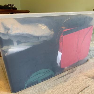 LOT 317 X: Tote of Clothing; Timberland, Champion, Adidas, & More