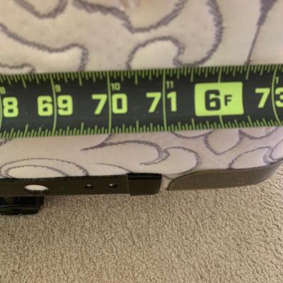 LOT 320 X: Faux Brass Metal Headboard & Pennsylvania House Side Table w/ Glass Lamp