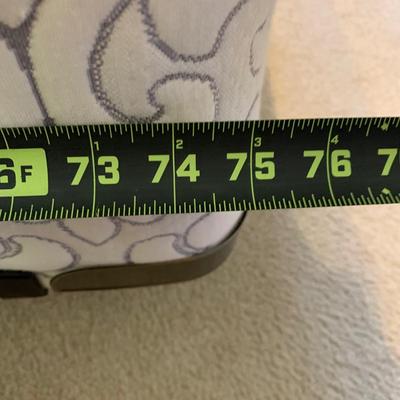 LOT 320 X: Faux Brass Metal Headboard & Pennsylvania House Side Table w/ Glass Lamp