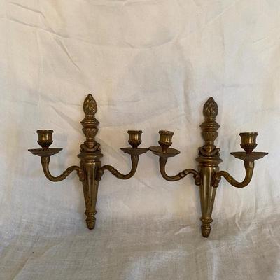 Victorian Style Double Arm Brass Wall Sconces