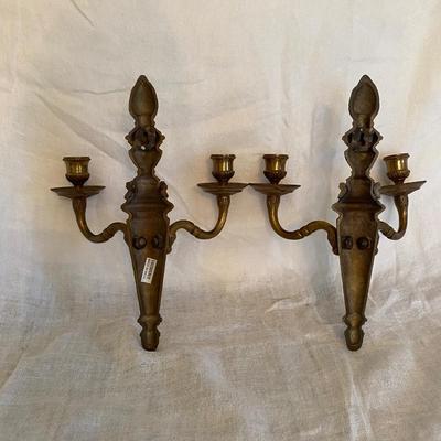 Victorian Style Double Arm Brass Wall Sconces