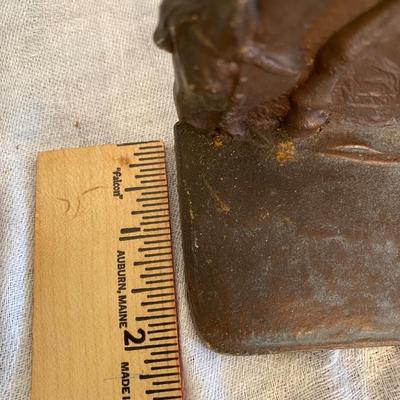 Vintage Cast Metal Grazing Horse Bookends Equestrian