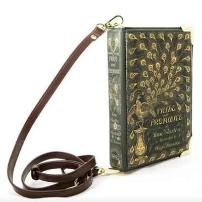 Well Read Pride And Prejudice Green Jane Austen Crossbody Purse Handbag
