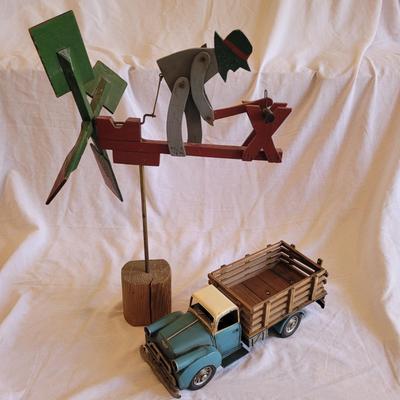 Vintage Whirligig and Farm Truck (BD-EL)