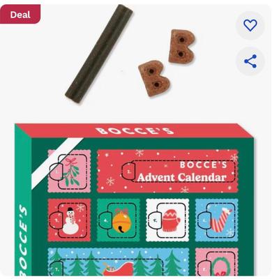 Bocce's Bakery 12-Day Advent Calendar 2024 Soft & Chewy Dog Treats, 2-oz bag