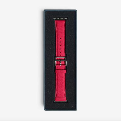 Maison de Sabre The Apple Watch Band in Full Grain European Leather Colored Shibuya Fuchsia - 38/40/41mm