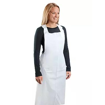100 Pack Polyethylene Disposable Aprons in White Full Size Bib Type - 28 x 46
