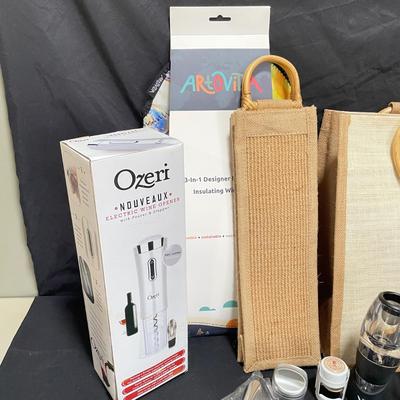 Wine Lovers Lot - Ozeri Wine Opener, Venturi Decanter, Stemware & More (K-SS)