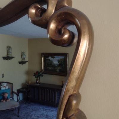 Vintage Large Composite Frame Wall Mirror