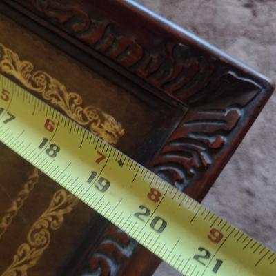 Mid Century Design Coffee Table with Leather Inlay Top