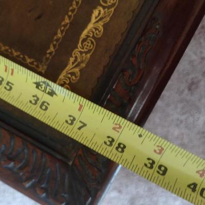 Mid Century Design Coffee Table with Leather Inlay Top