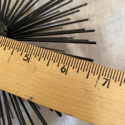 Set Of 3 Bronze Sea Urchin Decor Metal s Wall Burst MCM Style