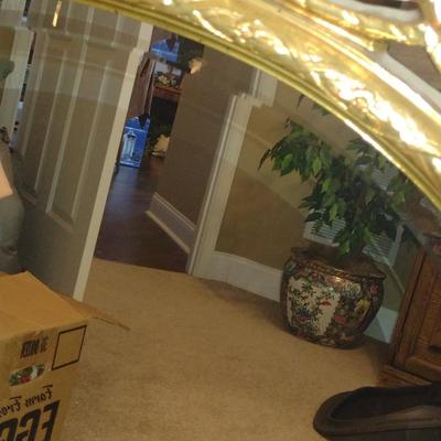 Ornately Framed Beveled Wall Mirror- Approx 25 1/2" x 41 3/4"