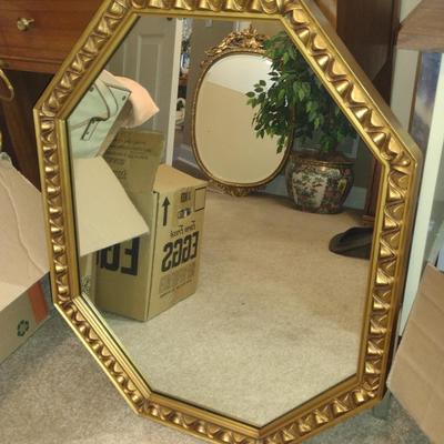Framed Octagonal Wall Mirror- Approx 31" x 24 3/4"