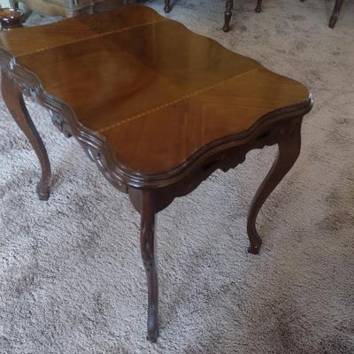 Vintage Walnut Carved Wood Butler Table