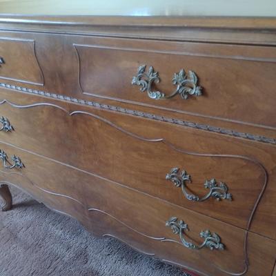 Vintage Irwin Walnut Three Drawer Sideboard
