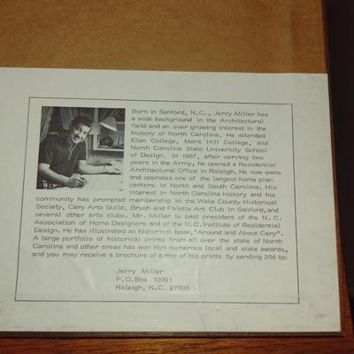 Pair of Locomotive Theme Prints by Jerry Miller- Framed Under Glass- Approx 10 1/2" x 13 1/2"