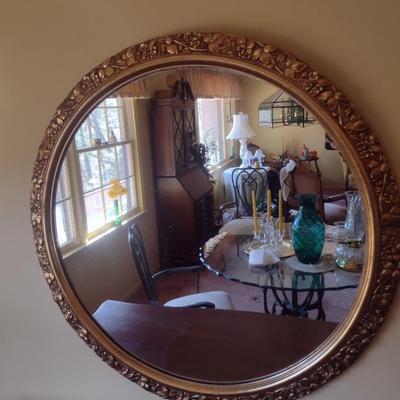 Round Composite Frame Wall Mirror