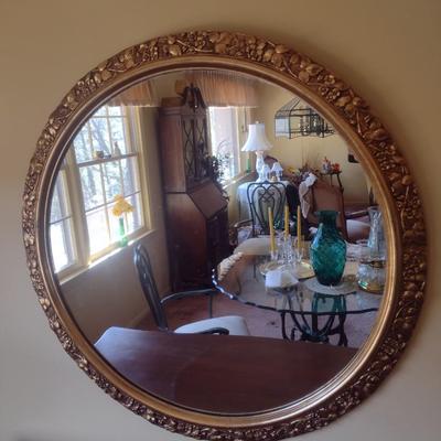 Round Composite Frame Wall Mirror