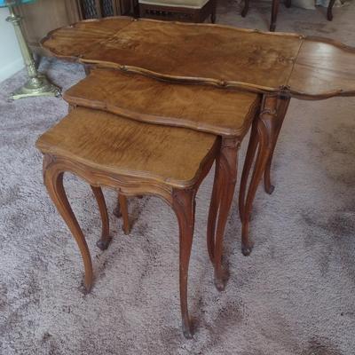 French Provincial Three-Piece Nesting Table Set