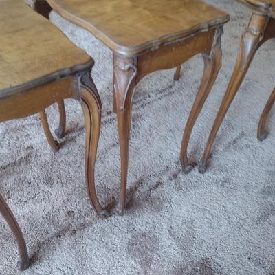 French Provincial Three-Piece Nesting Table Set