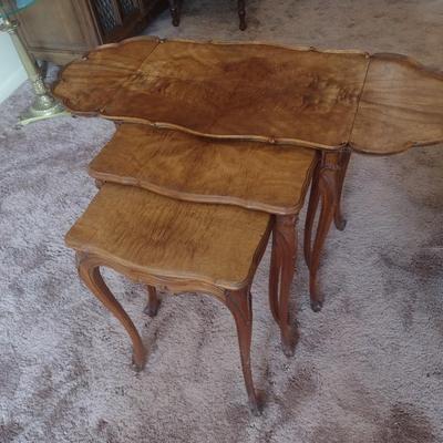 French Provincial Three-Piece Nesting Table Set
