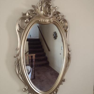 Decorative Composite Framed Oval Wall Mirror