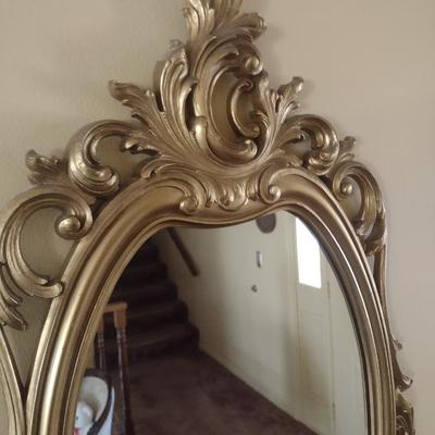 Decorative Composite Framed Oval Wall Mirror