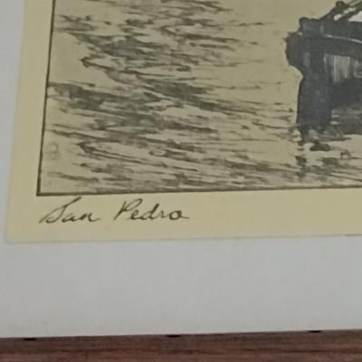 Set of Four Framed Gold Foil Etchings by Lionel Barrymore- Approx 8 1/2" x 10"