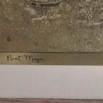 Set of Four Framed Gold Foil Etchings by Lionel Barrymore- Approx 8 1/2" x 10"
