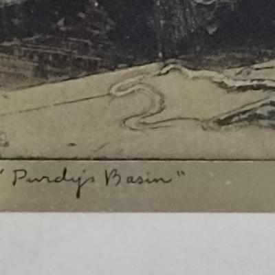 Set of Four Framed Gold Foil Etchings by Lionel Barrymore- Approx 8 1/2" x 10"
