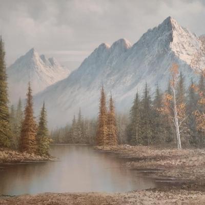 Original Framed Artwork Mountain Scene by Carson