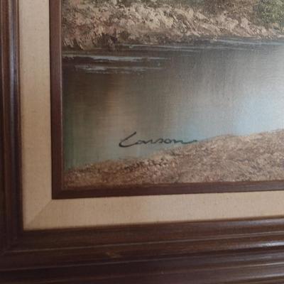 Original Framed Artwork Mountain Scene by Carson