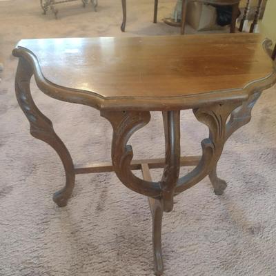 Vintage Demilune Lamp Table