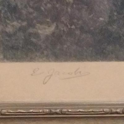 Vintage Landscape Print- Framed Under Glass- Approx 19" x 16 1/2"