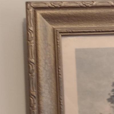 Vintage Landscape Print- Framed Under Glass- Approx 19" x 16 1/2"