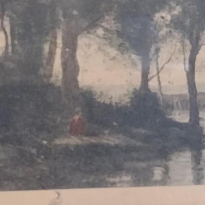 Vintage Landscape Print- Framed Under Glass- Approx 19" x 16 1/2"